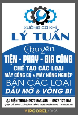 File ảnh Biển vẫy xưởng cơ ký Lý Tuấn - chuyên gia công (gốc) dùng in Pano
