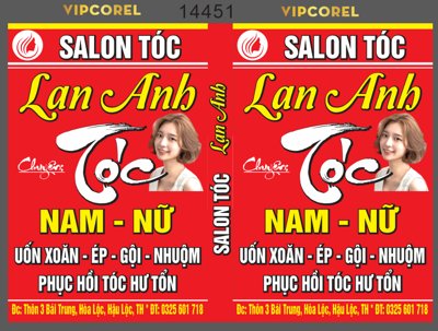 File in ấn Biễn vẫy Salon Tóc Lan Anh - chuyên tóc nam nữ (bản gốc) chất lượng cao