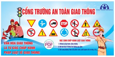 File PSD Cổng trường An Toàn Giao Thông file PDF & CDR (bản gốc) cho nhà in