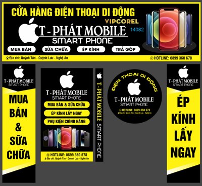 File gốc Cửa hàng điện thoại di động - Smart phone file corel cho in ấn và thiết kế