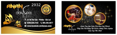 File gốc Card visit An An Day Spa làm đẹp file corel (in mica) trang trí