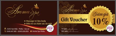 File ảnh Card visit Gift Voucher Aroma spa file PDF & CDR (gốc) in Hiflex