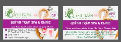 File tranh quảng cáo Card visit Quỳnh Trâm Spa and Clinic file PDF & CDR (file gốc) chuyên nghiệp