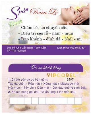 Tải file Card visit Spa Đoàn Lệ - chăm sóc da vector (gốc) làm file in ấn