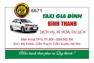 File PSD Card visit Taxi gia đình Bình Thanh file corel (bản gốc) chất lượng nhất