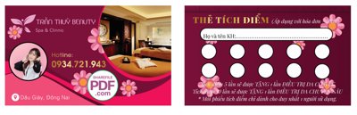 Download file gốc Card visit Trần thùy Beauty spa & Clinnic - thẻ tích điểm file PDF & CDR (in mica) trong suốt
