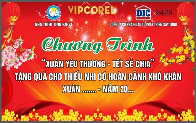 File tranh Chương trình "Xuân yêu thương - tết sẻ chia" vector (gốc) chủ đề trừu tượng