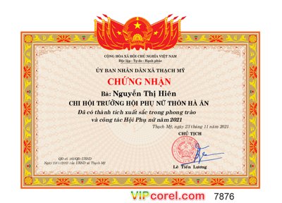File in trần Chứng nhận khen thưởng hội phụ nữ thôn Hà Ân (bản gốc) bầu trời
