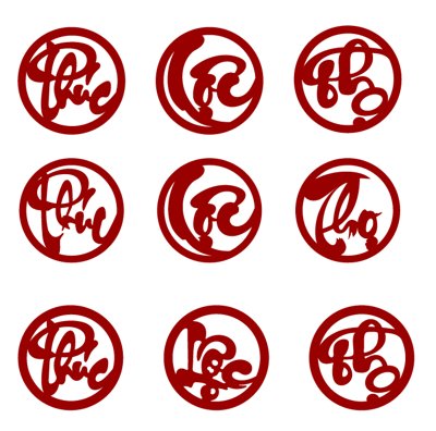 File gốc Chữ Phúc Lộc Thọ ốp từng sau bàn thờ vector (chuẩn CMYK) cho nhà in