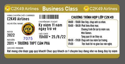 Download file Chuyến bay kỷ niệm 11 năm ngày trở về THPT Cẩm Phả (chuẩn in) Chuyến bay kỷ niệm 11 năm ngày trở về THPT Cẩm Phả