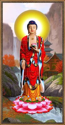 File gốc Download Tranh 3D Phật Giáo chất lượng cao #205 (in lụa) hoa văn cổ điển