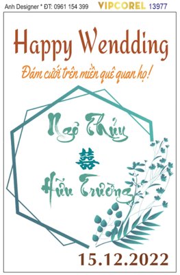 Tải file gốc File corel bảng tên đám cưới #14 vector (in khổ lớn) không mờ