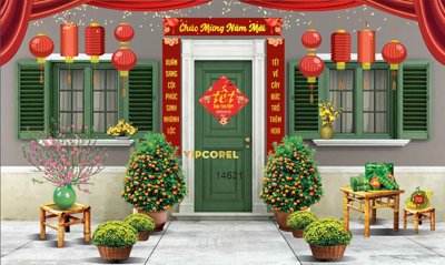 Hình ảnh gốc Full bộ vector tết xuân Ất Tỵ 2025 file Corel x7 (để in khổ lớn)