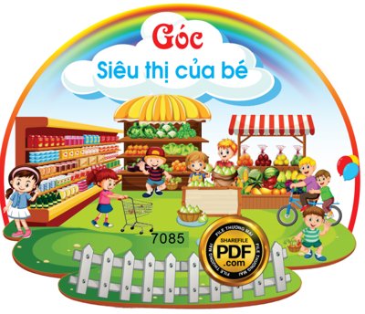File tranh Góc siêu thị của bé trang trí trường mầm non (ảnh gốc) cho in ấn kỹ thuật số