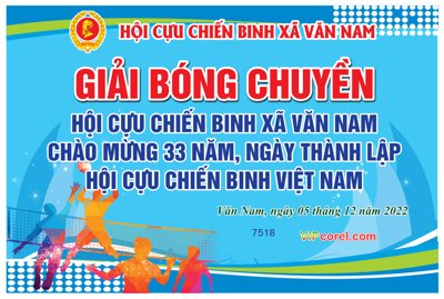 File gốc Giải bóng chuyền hội cựu chiến binh xã Văn Nam file corel (ảnh rõ nét) để in