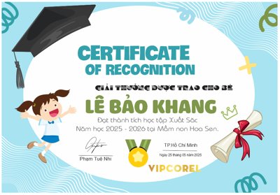 File gốc Giấy khen trường mầm non 2025 file corel (cho in ấn) từ kho Filetranh