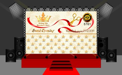 File tranh Grand Opening Hoàng Gia Beauty Clinic file corel (ảnh gốc) độ nét vượt trội