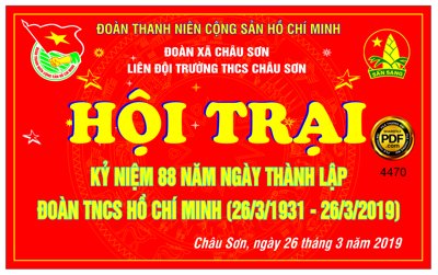 File tranh gốc in trần nhà Hội Trại kỷ niệm 88 năm ngày thành lập đoàn CDR 3D