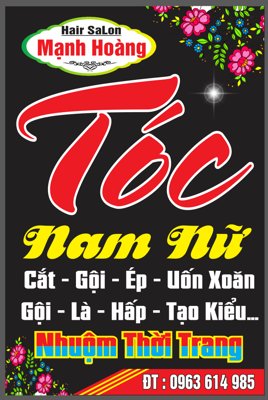 File tranh PSD Hair Salon Mạnh Hoàng - Tóc nam nữ file PDF and CDR chất lượng cao