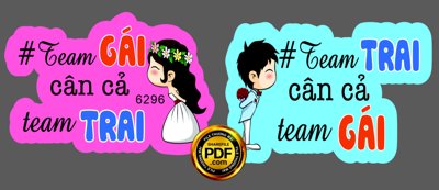 File tranh Hashtag đám cưới "Team Gái cân cả team Trai" file cdr x7 (ảnh gốc) không bị mờ