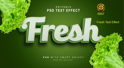 File gốc Hiệu ứng chữ PSD - Fresh text effect file PSD (in tráng gương) hiện đại