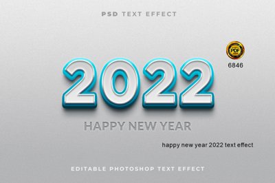 File gốc Hiệu ứng chữ PSD - happy new year 2022 file PSD (phong cách) châu Âu