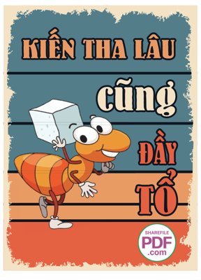 File gốc Kiến tha lâu cũng đầy tổ file vector PDF (in lụa) chi tiết cao