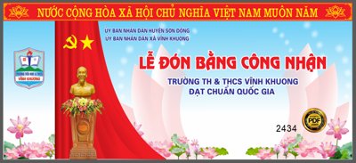File gốc Lễ Đón bằng công nhận trường chuẩn Quốc gia file CDR (cho in ấn) độc quyền