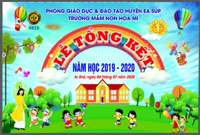 File in lụa Lễ Tổng Kết trường mầm non Họa Mi file corel (chất lượng cao) Lễ Tổng Kết trường mầm non Họa Mi file corel