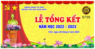 File tranh Lễ tổng kết năm học trường TH Hưng Phúc #2 (gốc) in vải canvas