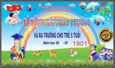 File tranh gốc Lễ tổng kết phát thưởng và ra trường cho trẻ 5 tuổi file CDR (bản đẹp) độc quyền
