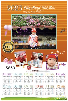 File gốc Lịch treo tường Chúc mừng năm mới 2023 #1 corel (cho in ấn) từ Filetranh.com