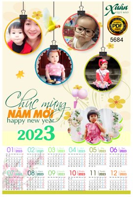 File gốc Lịch treo tường Chúc mừng năm mới 2023 #35 corel (AI/EPS) cho in ấn