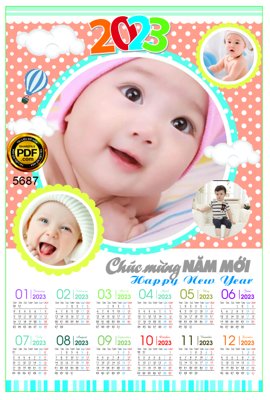 File tranh Lịch treo tường Chúc mừng năm mới 2023 #38 corel (gốc) chủ đề thiên nhiên