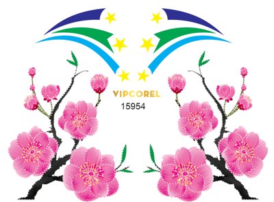 File gốc Led trang trí cột đèn hoa Đào file corel (in tráng gương) sang trọng