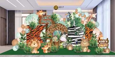 File ảnh Let's Party happy birthday Rừng Xanh Safari #30 file EPS (gốc) dùng in Pano