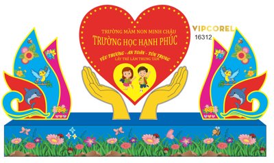 File ảnh Mô hình trang trí ở sân trường mầm non file corel (gốc) in biển hiệu