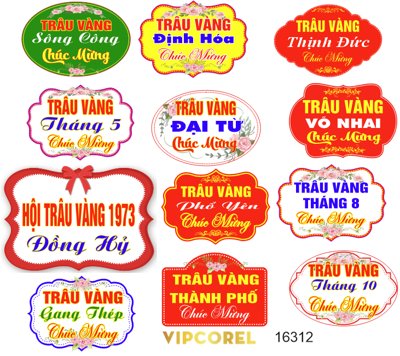 Download file gốc Mẫu Lẵng hoa Trâu Vàng chúc mừng file corel x7 (in mica) trang trí
