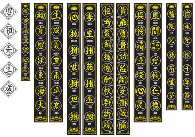 File tranh Mẫu câu đối khắc bia mộ chữ Hán file corel (file gốc) chuẩn màu in