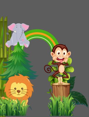 File gốc Mẫu cổng khu vui chơi khu vận động của bé #6 (in lụa) tranh mã đáo