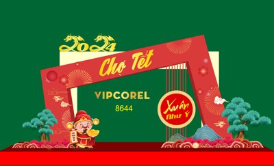 File gốc Mẫu cổng tết chào xuân Giáp Thìn 2024 #8 (phong cách) châu Âu