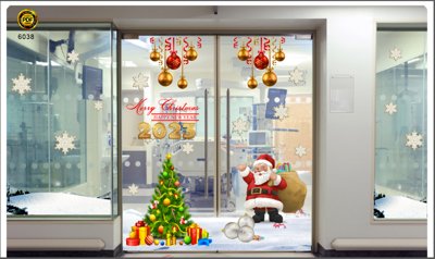 File in lụa Mẫu decal dán kính lễ giáng sinh 2023 #3 file corel (tân cổ điển) Mẫu decal dán kính lễ giáng sinh 2023 #3 file corel