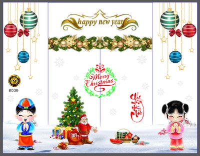 File ảnh Mẫu decal dán kính lễ giáng sinh 2023 #4 file corel (gốc) in Hiflex