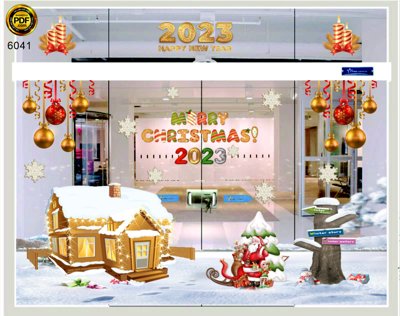 File tranh quảng cáo Mẫu decal dán kính lễ giáng sinh 2023 #6 file corel (download file gốc)