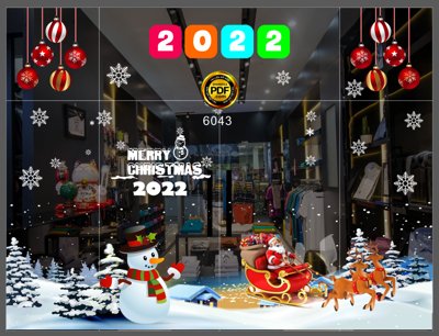 File PSD Mẫu decal dán kính lễ giáng sinh 2023 #8 file corel (chất lượng in ấn)