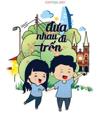 File gốc Mẫu in áo "đưa nhau đi trốn" file Illustrator (bản quyền) cho in ấn