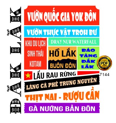 Ảnh gốc file in lụa Mẫu in áo du lịch tỉnh Đăk Lăk file corel chi tiết