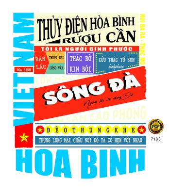 File tranh gốc Mẫu in áo du lịch tỉnh Hòa Bình file corel chủ đề hiện đại