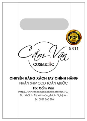 File in ấn chuyên nghiệp Mẫu in túi bóng Cẩm Vân Cosmetic - chuyên hàng xách tay (file gốc)