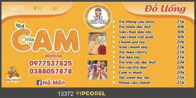 Tải file Mẫu menu đồ uống MIX CAM - tiệm nhà cam (ảnh gốc) file AI/EPS